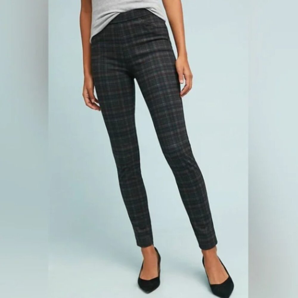 Sanctuary Anthropologie Grease Plaid Legging Pants Size Small Brown Red Blue